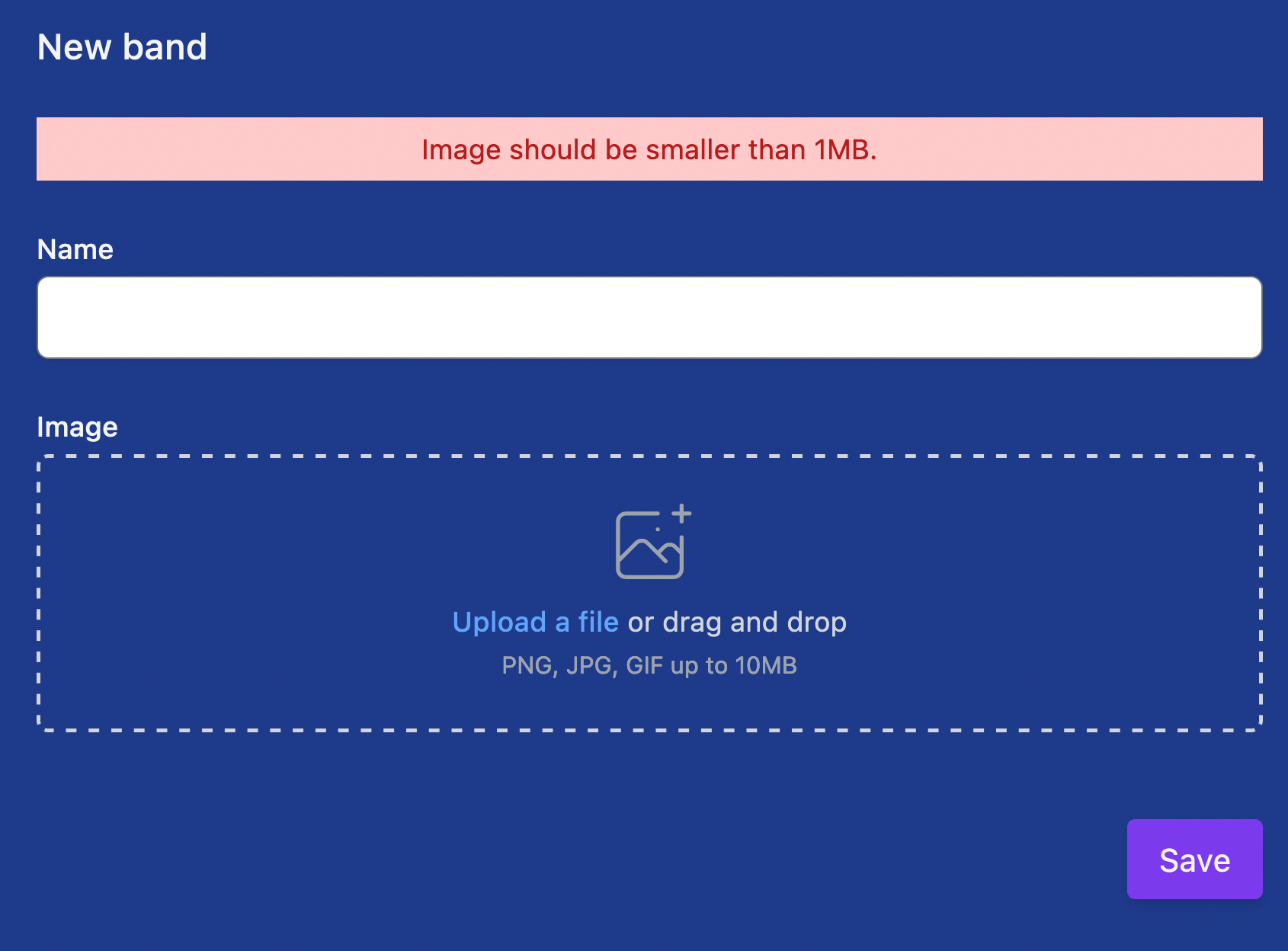 Image too big - validation error