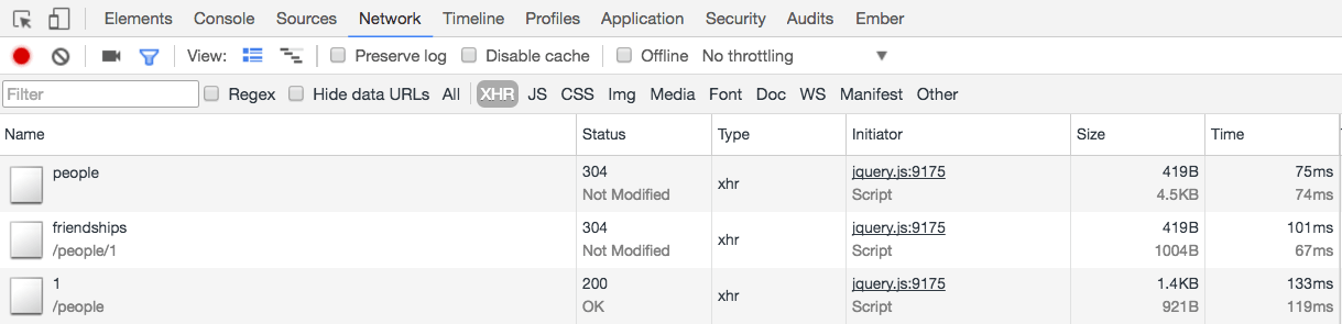 Just the XHRs we need