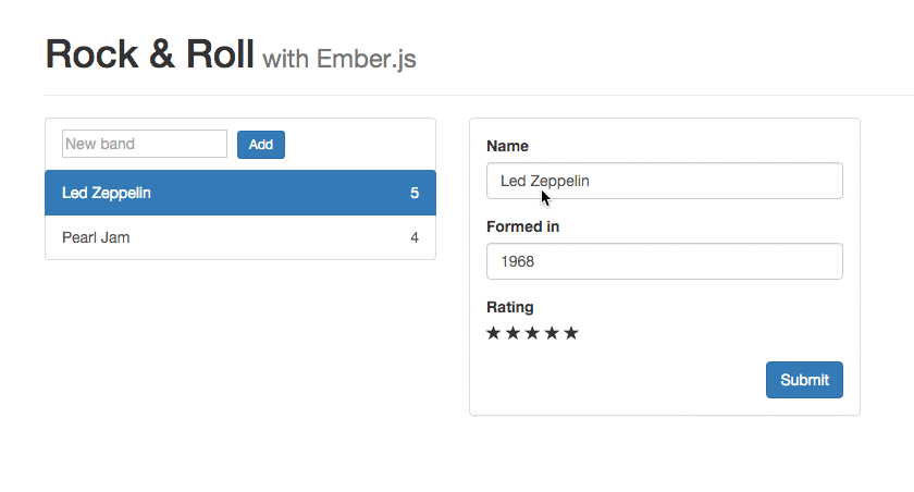 Two-way bindings in action