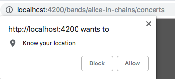 Modal to allow location access